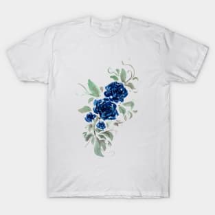 Blue Watercolor Roses T-Shirt